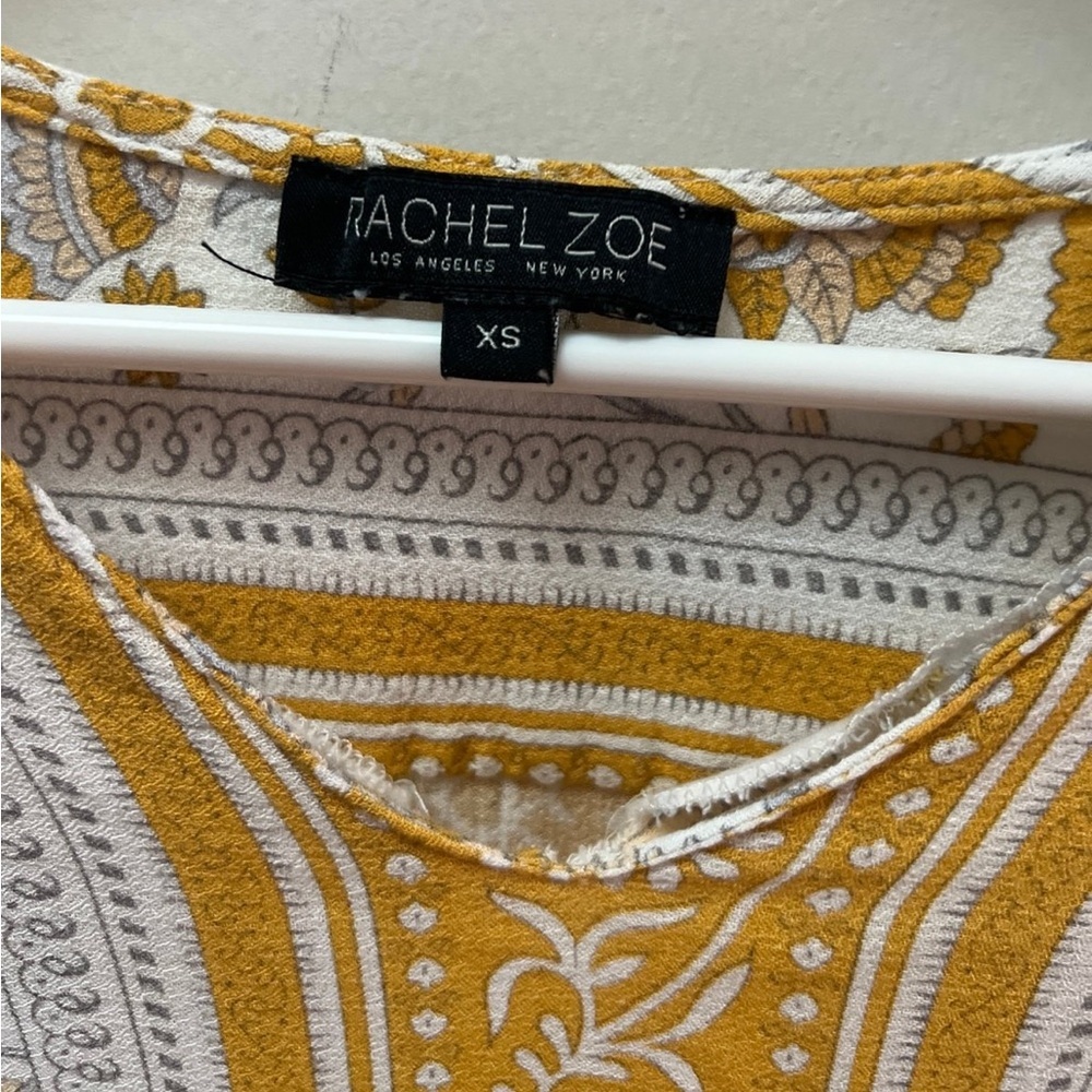 Rachel Zoe gold paisley blouse size XS - Picture 3 of 8